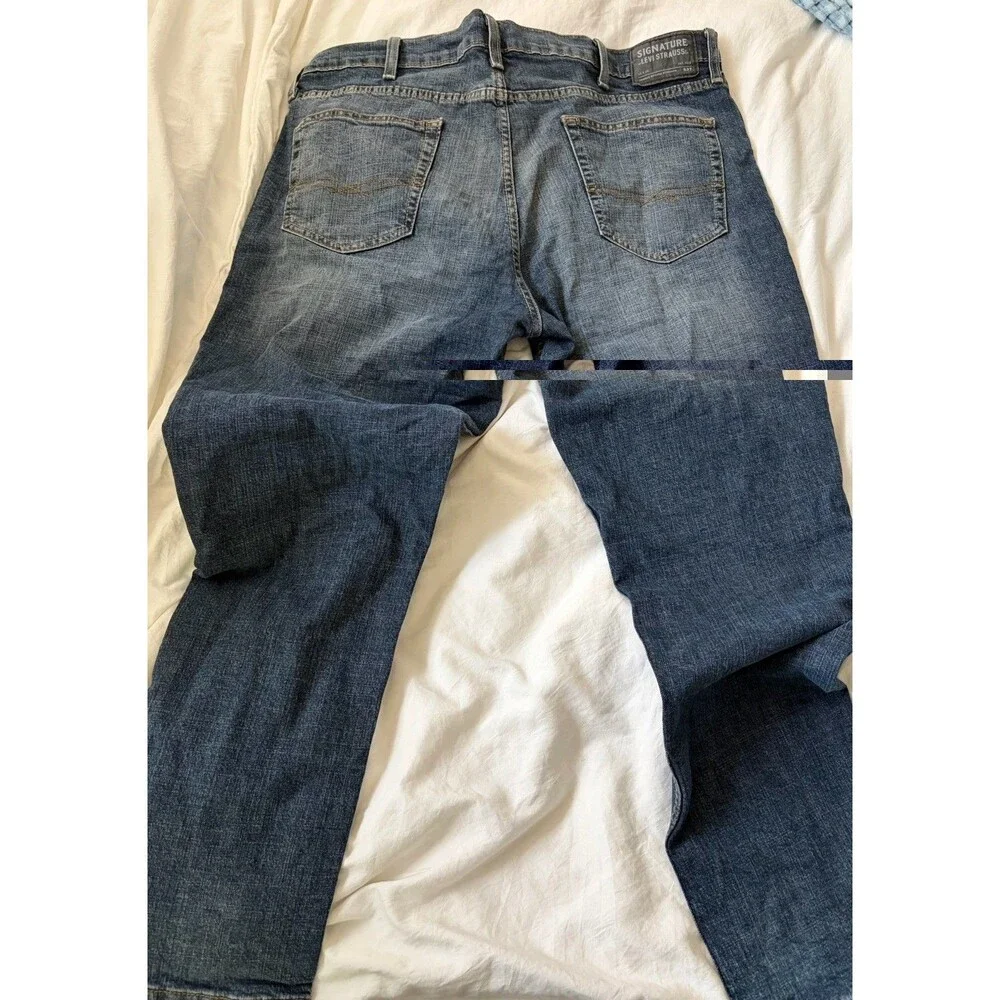 Signature Levi Strauss S37 Slim Super Flex Levis Jeans Mens Size 40/30